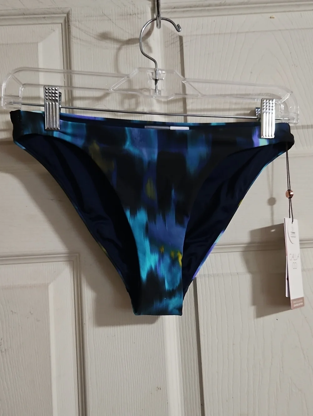 CALIA Low Rise High Leg Cheekiest Bottom: Opulent Blossom Blue:NEW WITH TAGS: XS